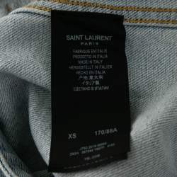 Saint Laurent Blue Denim Front Pocket Long Sleeve Jacket XS