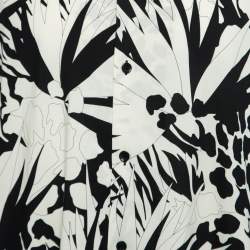مملوكة مسبقًا Saint Laurent Monochrome Jungle Print Crepe De Chine Short Sleeve Shirt XXL
