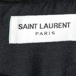 مملوكة مسبقًا Saint Laurent Black Sheer Silk Long Shirt XL