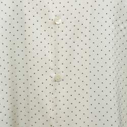مملوكة مسبقًا Saint Laurent Cream Stud Embellished Silk Satin Shirt 4XL