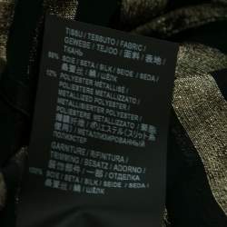 Pre Owned قميص سان لوران شفاف حرير مخطط لوركس أسود بأكمام قصيرة مقاس كبير جداً جداً ( إكس إكس لارج )