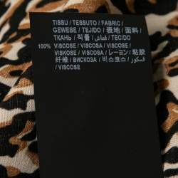 Pre Owned Saint Laurent Brown Abstract Leopard Print Crepe Short Sleeve Shirt XXXL