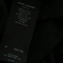 Saint Laurent Black Shiny Black Silk Button Front Shirt XL