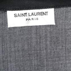 مملوكة مسبقًا تونك سان لوران مطرز لاميه أسود بأكمام صغيرة مقاس كبير جداً جداً جداً ( إكس إكس إكس لارج )