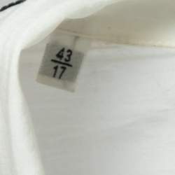 مملوكة مسبقًا تونيك سان لوران مطرز حرير وقطن أبيض مقاس كبير جداً جداً ( إكس إكس لارج )