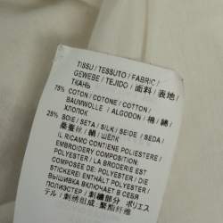 مملوكة مسبقًا تونيك سان لوران مطرز حرير وقطن أبيض مقاس كبير جداً جداً ( إكس إكس لارج )