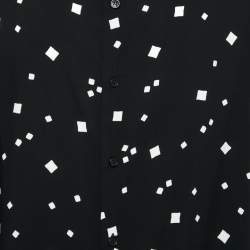 Saint Laurent Black Printed Jersey Button Front Short Sleeve Shirt 4XL