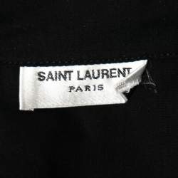 Saint Laurent Black  Sheer Button Front Short Sleeve Shirt XXXL