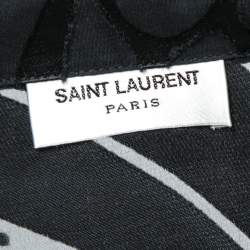 Saint Laurent Black Floral Devoré Silk Sheer Button Front Shirt XL