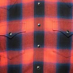 Saint Laurent Red Checked Flannel Button Front Shirt XL