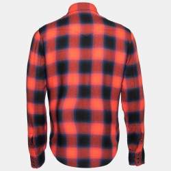 Saint Laurent Red Checked Flannel Button Front Shirt XL