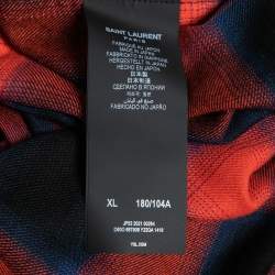 Saint Laurent Red Checked Flannel Button Front Shirt XL