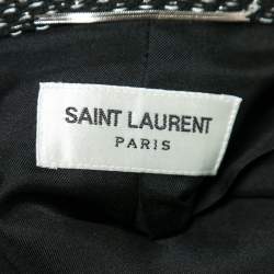 Saint Laurent Black Knit Wool Sequin Jackets L