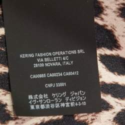 Saint Laurent Brown Leopard Print Oversized Shirt XS