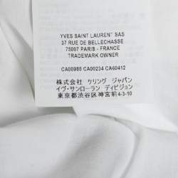 Pre Owned Saint Laurent White Logo Print Cotton T-Shirt XL