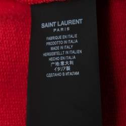 Saint Laurent Red Cotton Long Sleeve Hoodie XL