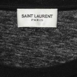 Pre Owned Saint Laurent Black Cotton Lover Boy Print Short Sleeve T-Shirt M