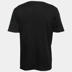 Pre Owned Saint Laurent Black Cotton Lover Boy Print Short Sleeve T-Shirt M