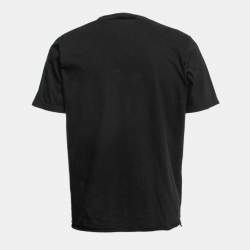 Saint Laurent Paris Black Palm Tree Printed Cotton T Shirt L 