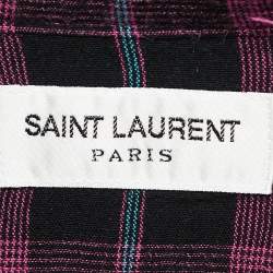 Saint Laurent Paris Pink Checked Linen Flannel Shirt S