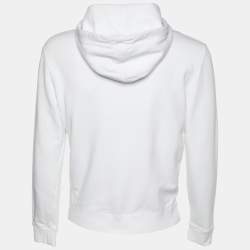 Pre Owned Saint Laurent White Cotton Knit Hoodie XS