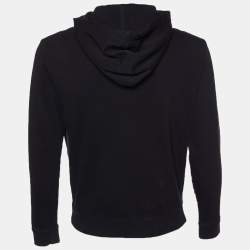 Saint Laurent Black Stars Archive Logo Printed Cotton Knit Hoodie S