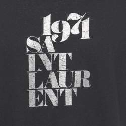 Saint Laurent Paris Black Jersey 1971 Rive Gauche T-Shirt L