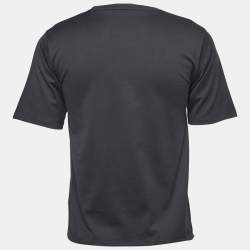Saint Laurent Paris Black Jersey Logo Print T-Shirt M