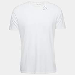 Saint Laurent Paris White Jersey Logo Heart Print T-Shirt M