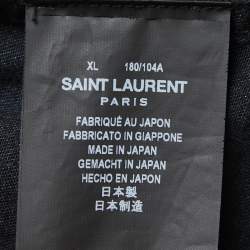Pre Owned Saint Laurent Black Distressed Denim Full Sleeve Shirt XL