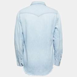 Saint Laurent Light Blue Denim Full Sleeve Shirt XL