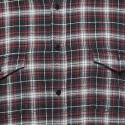 Pre Owned Saint Laurent Grey Plaid Cotton Full Sleeve Shirt XL