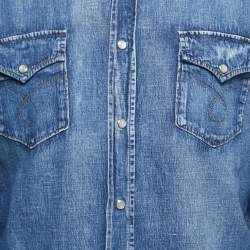 مملوكة مسبقًا Saint Laurent Blue Denim Classic Full Sleeve Shirt XL