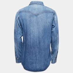 مملوكة مسبقًا Saint Laurent Blue Denim Classic Full Sleeve Shirt XL