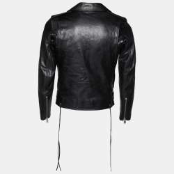 Saint Laurent Black Leather Biker Jacket M