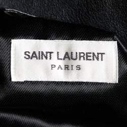 Saint Laurent Black Leather Biker Jacket M