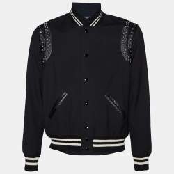 Saint Laurent Black Wool Stud Detail Button Front Jacket M