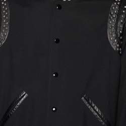 Saint Laurent Black Wool Stud Detail Button Front Jacket M