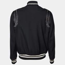 Saint Laurent Black Wool Stud Detail Button Front Jacket M