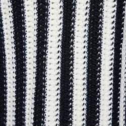Saint Laurent Monochrome Striped Crochet-knit Wool Hooded Cardigan S