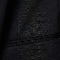 Saint Laurent Black Wool & Satin trim Open Front Blazer M