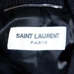 Saint Laurent Black Camu Printed Cotton Blend Teddy Jacket M