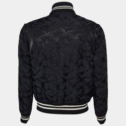 Saint Laurent Black Camu Printed Cotton Blend Teddy Jacket M