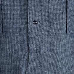 Saint Laurent Paris Grey Checkered Linen Long Sleeve Button Front Shirt S