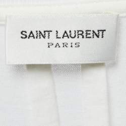 Saint Laurent Paris Off-White Snake Print Cotton Crew Neck Surf Fit T-Shirt S