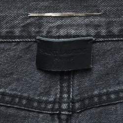 مملوكة مسبقًا Saint Laurent Grey Washed Denim Shorts L Waist 34"