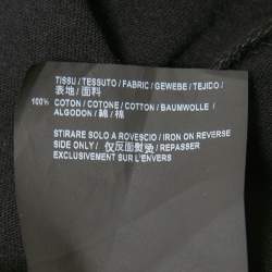 Pre Owned Saint Laurent Black Signature Logo Print Cotton Crew Neck T-Shirt M