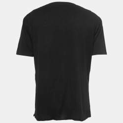 Saint Laurent Black Smoking Kills Print Cotton Crew Neck T-Shirt S