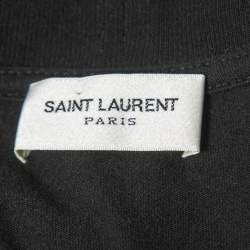 Saint Laurent Black Cotton Yeah Baby Embroidered T-Shirt XS