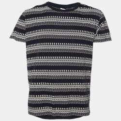 Pre Owned Saint Laurent Black Printed Cotton Knit T-Shirt XL